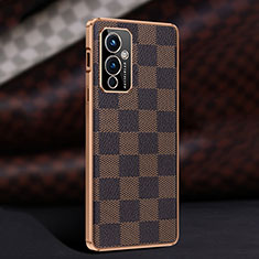 Funda Lujo Cuero Carcasa JB4 para OnePlus 9 5G Marron