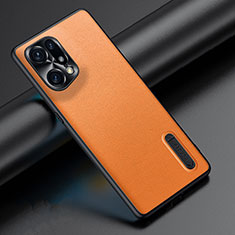 Funda Lujo Cuero Carcasa JB4 para Oppo Find X5 Pro 5G Naranja