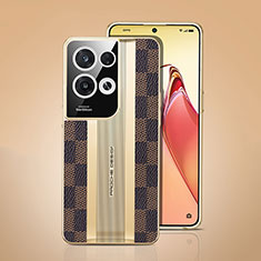 Funda Lujo Cuero Carcasa JB4 para Oppo Reno8 Pro+ Plus 5G Marron