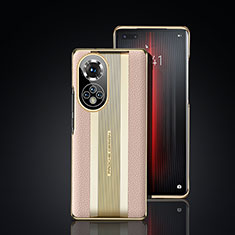 Funda Lujo Cuero Carcasa JB6 para Huawei Honor 50 Pro 5G Oro