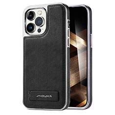 Funda Lujo Cuero Carcasa JD1 para Apple iPhone 15 Pro Max Negro