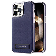 Funda Lujo Cuero Carcasa JD1 para Apple iPhone 16 Pro Azul