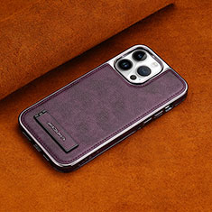 Funda Lujo Cuero Carcasa JD2 para Apple iPhone 14 Pro Morado