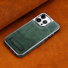 Funda Lujo Cuero Carcasa JD2 para Apple iPhone 16 Pro Verde