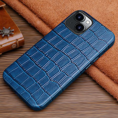 Funda Lujo Cuero Carcasa L01 para Apple iPhone 13 Azul