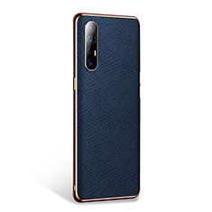 Funda Lujo Cuero Carcasa L02 para Oppo Reno3 Pro Azul