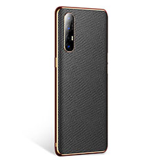 Funda Lujo Cuero Carcasa L02 para Oppo Reno3 Pro Negro