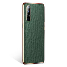 Funda Lujo Cuero Carcasa L02 para Oppo Reno3 Pro Verde