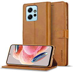 Funda Lujo Cuero Carcasa LC1 para Xiaomi Redmi Note 12 4G Marron