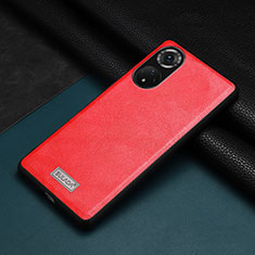 Funda Lujo Cuero Carcasa LD1 para Huawei Honor 50 5G Rojo