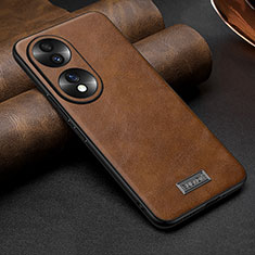 Funda Lujo Cuero Carcasa LD1 para Huawei Honor 70 5G Marron