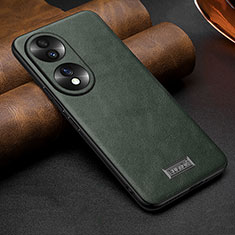 Funda Lujo Cuero Carcasa LD1 para Huawei Honor 70 5G Verde