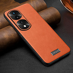 Funda Lujo Cuero Carcasa LD1 para Huawei Honor 70 Pro+ Plus 5G Naranja