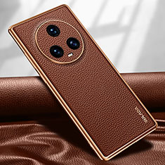 Funda Lujo Cuero Carcasa LD1 para Huawei Honor Magic5 5G Marron