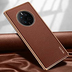 Funda Lujo Cuero Carcasa LD1 para Huawei Mate 50 Marron