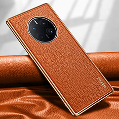 Funda Lujo Cuero Carcasa LD1 para Huawei Mate 50 Pro Naranja