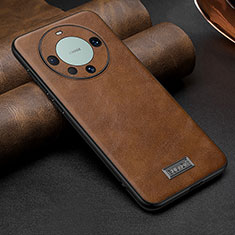 Funda Lujo Cuero Carcasa LD1 para Huawei Mate 60 Marron