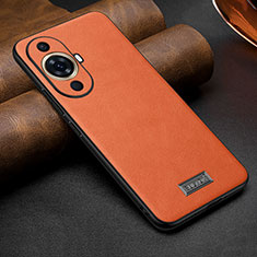 Funda Lujo Cuero Carcasa LD1 para Huawei Nova 11 Naranja