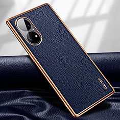 Funda Lujo Cuero Carcasa LD1 para Huawei P50 Azul