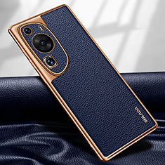 Funda Lujo Cuero Carcasa LD1 para Huawei P60 Art Azul