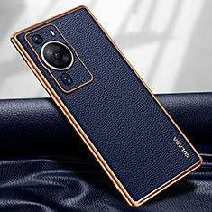 Funda Lujo Cuero Carcasa LD1 para Huawei P60 Azul