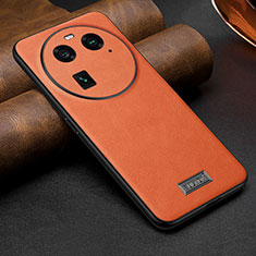 Funda Lujo Cuero Carcasa LD1 para Oppo Find X6 Pro 5G Naranja