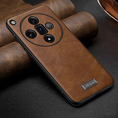 Funda Lujo Cuero Carcasa LD1 para Oppo Find X7 5G Marron