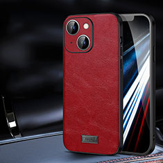 Funda Lujo Cuero Carcasa LD2 para Apple iPhone 14 Rojo