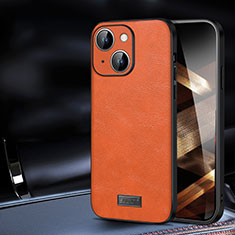 Funda Lujo Cuero Carcasa LD2 para Apple iPhone 15 Plus Naranja