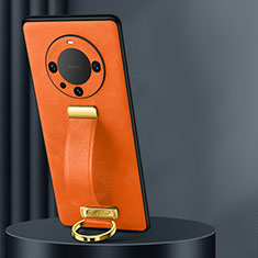 Funda Lujo Cuero Carcasa LD2 para Huawei Mate 60 Pro Naranja