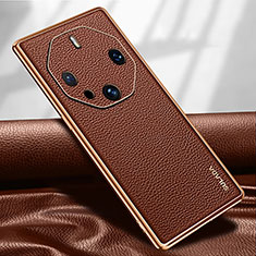 Funda Lujo Cuero Carcasa LD2 para Huawei Mate 60 RS Ultimate Marron