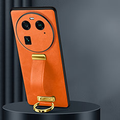 Funda Lujo Cuero Carcasa LD2 para Oppo Find X6 Pro 5G Naranja