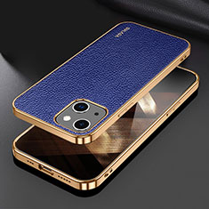 Funda Lujo Cuero Carcasa LD3 para Apple iPhone 15 Plus Azul