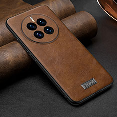 Funda Lujo Cuero Carcasa LD3 para Huawei Mate 50E Marron