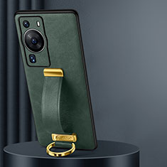 Funda Lujo Cuero Carcasa LD3 para Huawei P60 Pro Verde