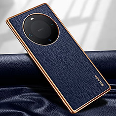 Funda Lujo Cuero Carcasa LD4 para Huawei Mate 60 Azul