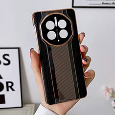 Funda Lujo Cuero Carcasa LF1 para Huawei Mate 50 Negro