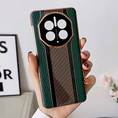 Funda Lujo Cuero Carcasa LF1 para Huawei Mate 50 Pro Verde