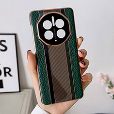 Funda Lujo Cuero Carcasa LF1 para Huawei Mate 50 Verde