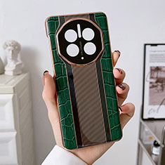 Funda Lujo Cuero Carcasa LF3 para Huawei Mate 50 Verde