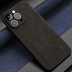 Funda Lujo Cuero Carcasa LS1 para Apple iPhone 12 Pro Max Negro