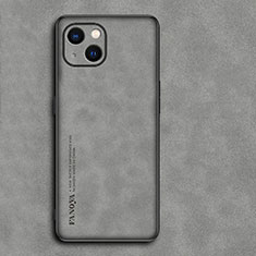 Funda Lujo Cuero Carcasa LS1 para Apple iPhone 13 Mini Gris