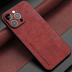 Funda Lujo Cuero Carcasa LS1 para Apple iPhone 15 Pro Rojo