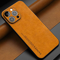 Funda Lujo Cuero Carcasa LS1 para Apple iPhone 16 Pro Marron