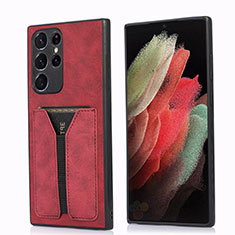 Funda Lujo Cuero Carcasa M02T para Samsung Galaxy S23 Ultra 5G Rojo