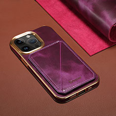 Funda Lujo Cuero Carcasa MT1 para Apple iPhone 16 Pro Morado