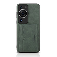 Funda Lujo Cuero Carcasa MT2 para Huawei P60 Pro Verde