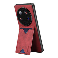 Funda Lujo Cuero Carcasa MT2 para Xiaomi Mi 13 Ultra 5G Rojo