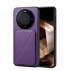 Funda Lujo Cuero Carcasa MT3 para Huawei Mate 60 Morado