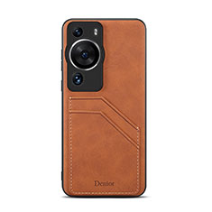 Funda Lujo Cuero Carcasa MT3 para Huawei P60 Marron